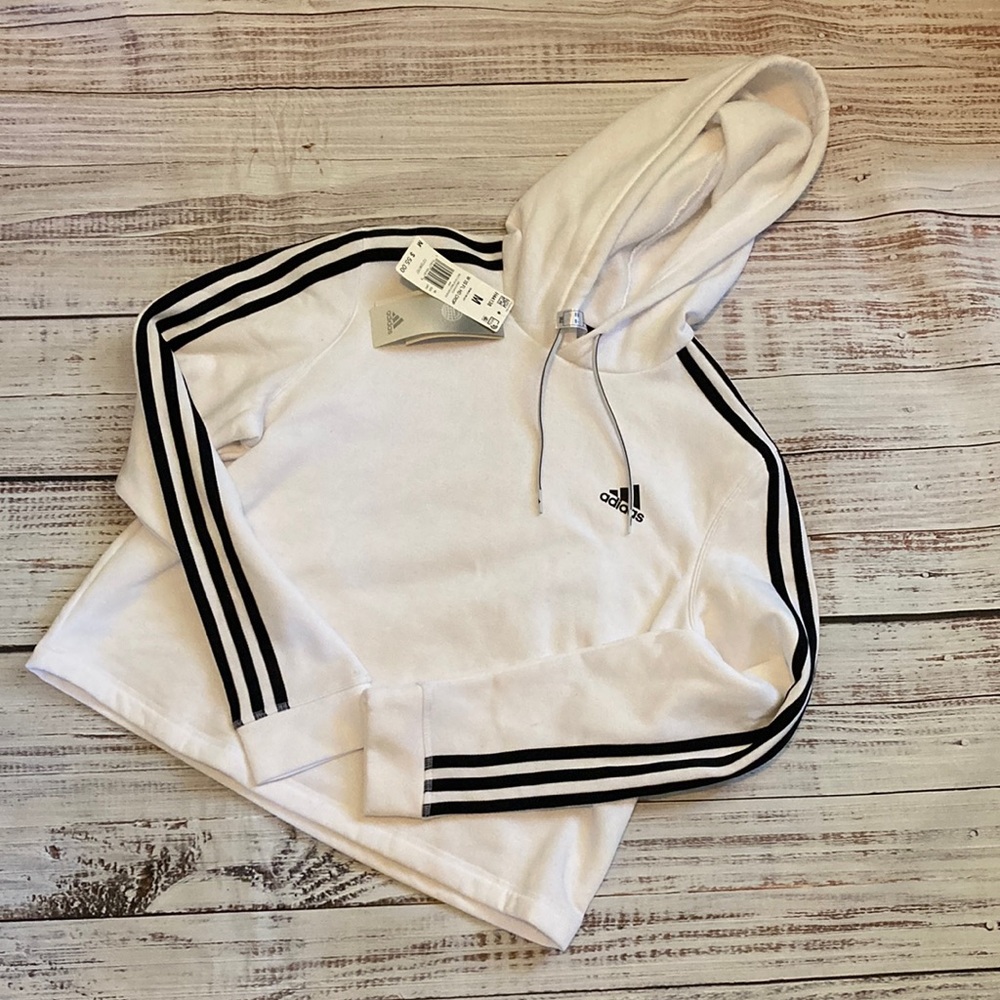 Adidas NWT Crop Hooded Sweatshirt